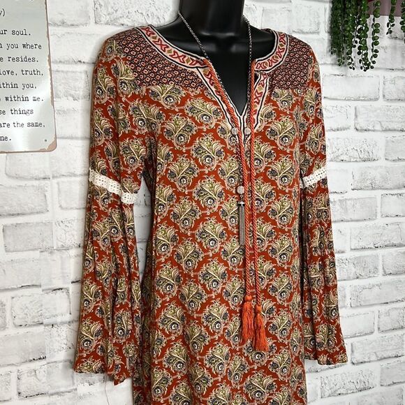 Flying Tomato Anthropologie Boho Hippie Peasant Blouse Tunic Shirt Size Small - Picture 1 of 10